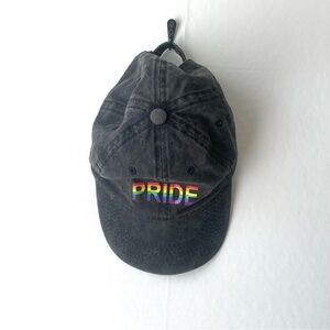 Gay Pride Baseball Cap Dad Hat Dark Gray Adjustable Rainbow LGBTQ
